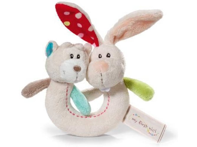 Peluche NICI Couple Ring Rattle Rabbit Tilli & Bear Taps