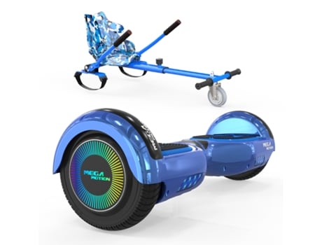 Hoverboard MEGA MOTION 6.5'' Bluetooth y LED Lights A03 con Kart Azul