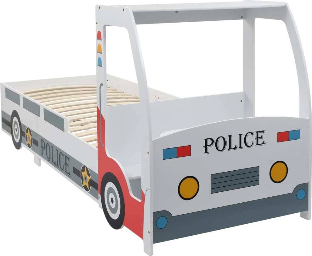 Cama VIDAXL coche de la polícia para niños con escritorio 90x200 cm (Compatible con Colchón: 90x200 cm)