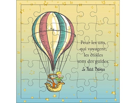 Tarjeta puzzle globo aerostático KIUB Le Petit Prince