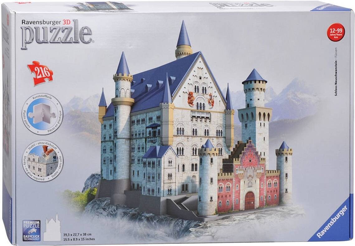 Puzzle 3D RUNADRAKE Castelo Neuschwanstein (Edad Mínima: 12 - 216 Piezas)