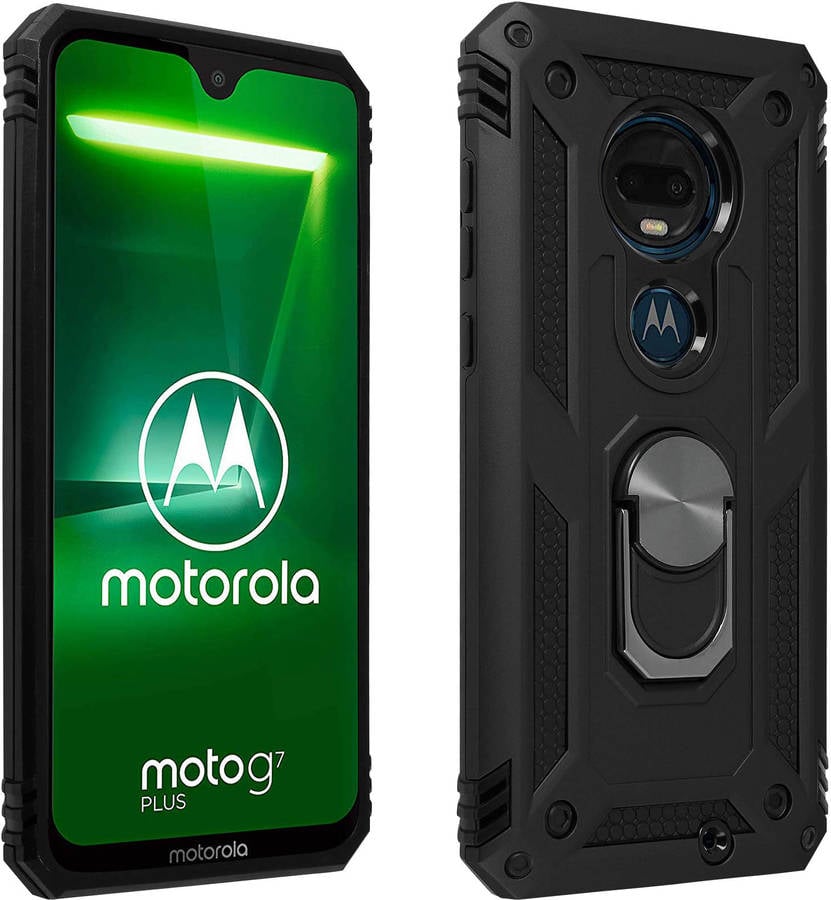 Carcasa Motorola Moto G7, G7 Plus AVIZAR Anillo Negro