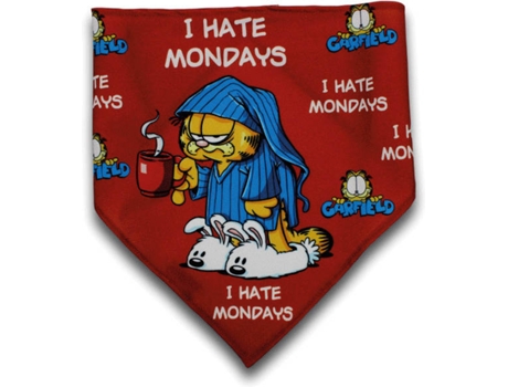 Pañuelo para Perros ANIMALZAN Garfield I Hate Mondays (S - Naranja)