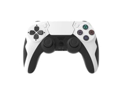 Mando Inalámbrico Bluetooth ECELEN con doble vibración y 6 ejes para PS4 PS3 PC (Blanco)