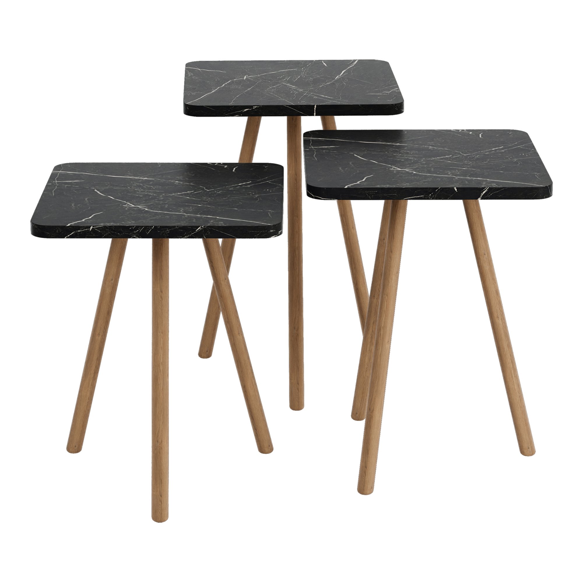 Mesa de Apoyo EN.CASA (Negro - Aglomerado de Madera - 49 x 34 x 34 cm)