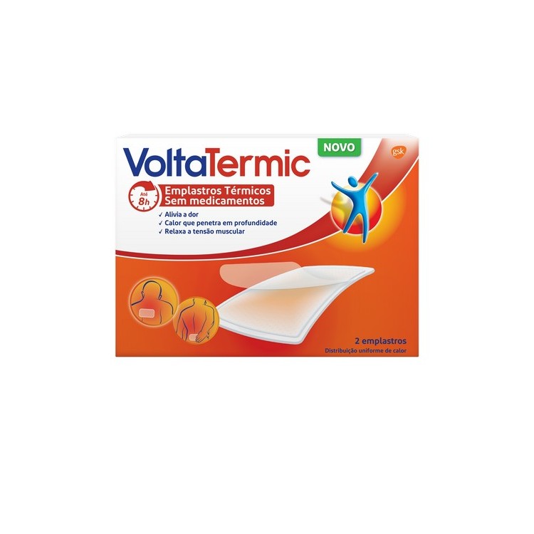 Voltatermic Parches Calor alivio del dolor 24 horas relaja la muscular sin medicamentos 2 rectangulares tratamiento