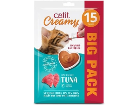 Snack Líquido de Atum para Gatos CATIT Creamy (Cantidad: 15 X 10 g)