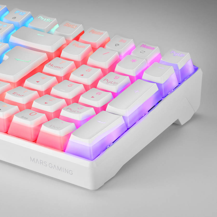 Teclado Gaming MARS Mkultrawres1 (Mecánico - Español - Blanco)