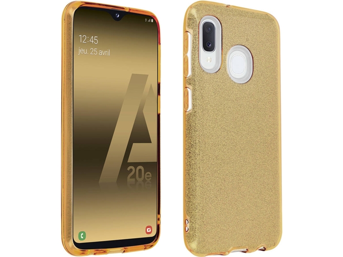 Carcasa Samsung Galaxy A20e AVIZAR Purpurina Dorado