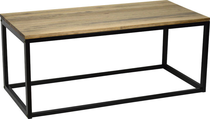 Mesa De Centro icub 100x45x40cm negra en madera maciza pino acabado vintage estilo industrial box furniture ds muebles 50x100x86 y metal 45x100x40