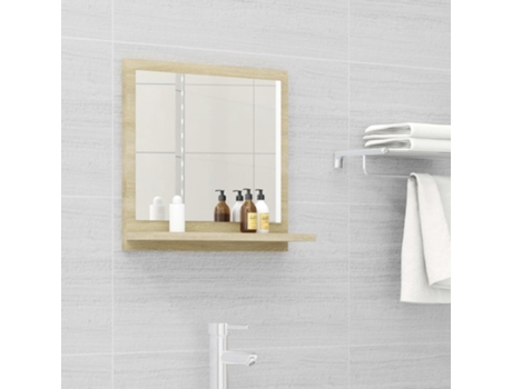 MAISON EXCLUSIVE - Espejo de baño madera contrachapada color roble 40x10,5x37 cm