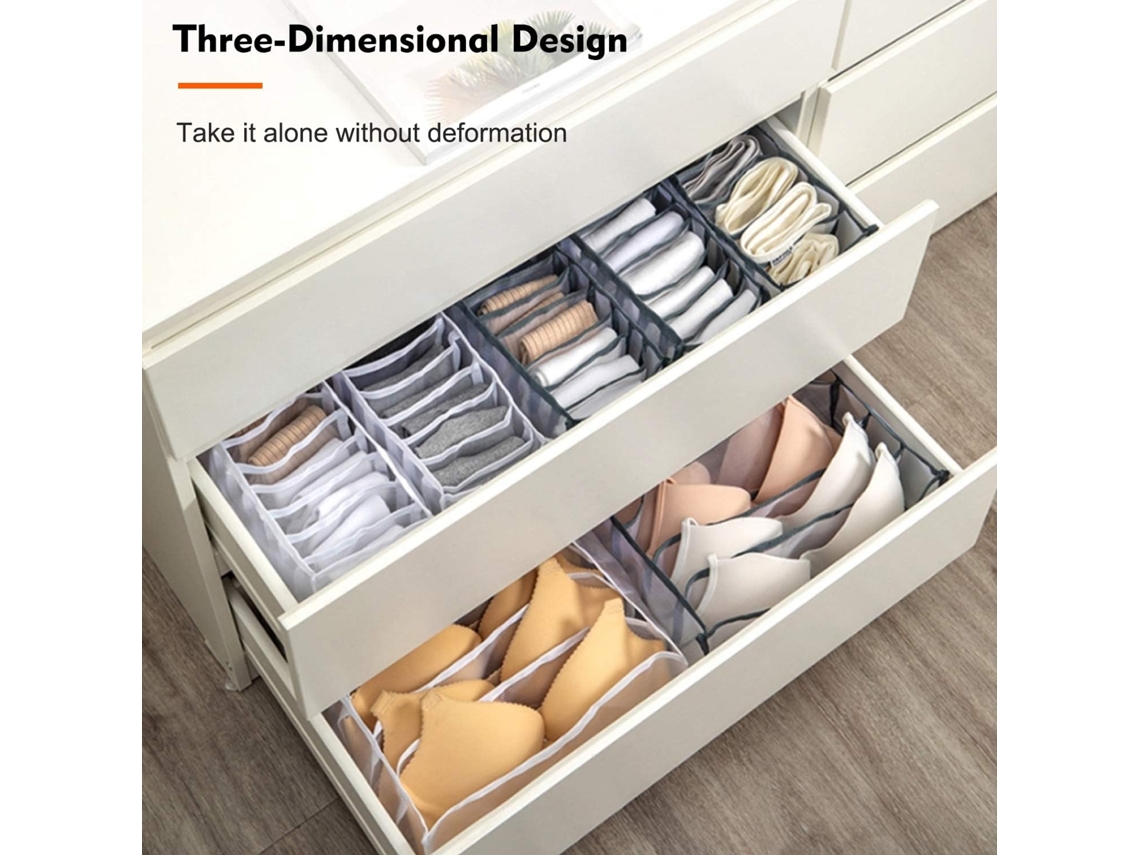 Caja organizadora de cajones para ropa interior 6 uds. caja de almacenamiento plegable cajon de gran capacidad caja de almacenamiento para guardar ropa interior calcetines sujetadores Worten.es