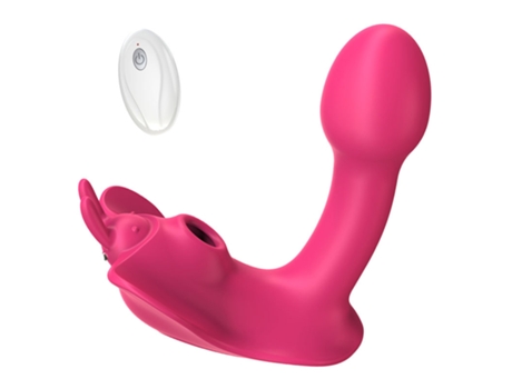 Vibrador de succión portátil con control remoto inalámbrico para mujeres (rosa roja) VEANXIN