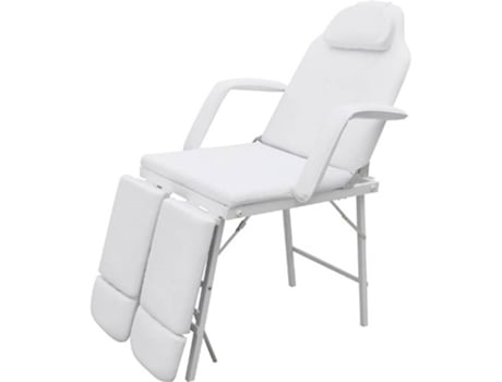 Vidaxl Camilla Ajustable de masaje y salon belleza cuero blanco silla 48 tratamiento con apoyo para