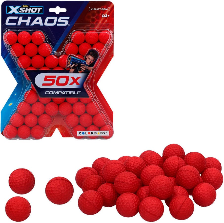 Pack 50 pelotas ZURU munición x-shot chaos (2,3x2,3x2,3 cm - 14 años)