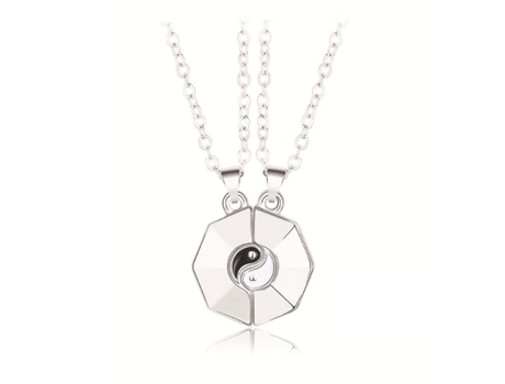 1 par collar de pareja magnética tai chi bagua opuestos que atraen joyas de cuello regalo colgante