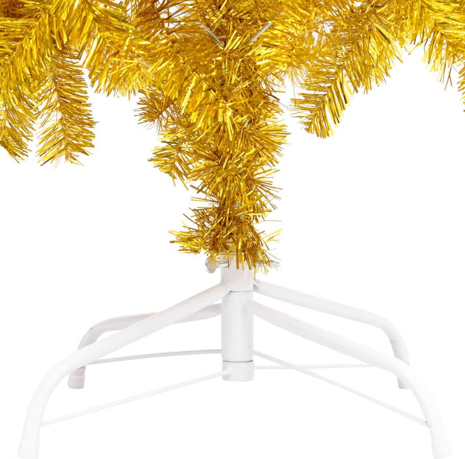 Árbol de Navidad VIDAXL con Luces LED y Soporte (Dorado - 93x18 cm)