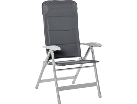 Outsunny Silla De plegable aluminio con respaldo alto ajustable en 7 posiciones y reposacabezas acolchado para exterior 75x615x1145 cm gris 75x615x115