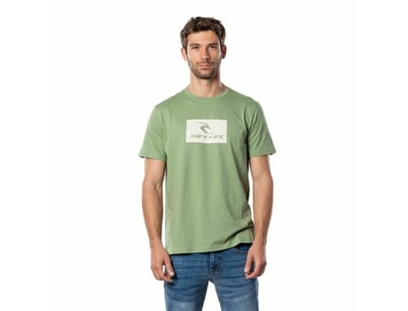 Camiseta de Hombre RIP CURL Corta Hallmark Algodón Verde (S)