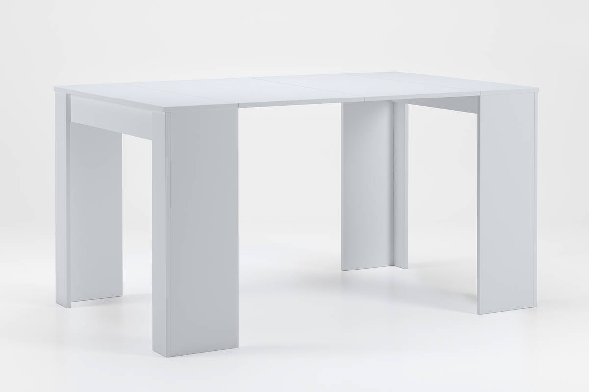 Mesa de Comedor SKRAUT HOME EX140B2018 (Blanco - Aglomerado y Acero - 90x50x78 cm)