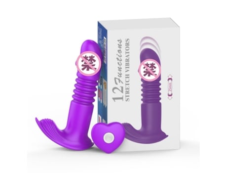 Vibrador usable de calefacción telescópica con control remoto inalámbrico para mujeres (púrpura) VEANXIN