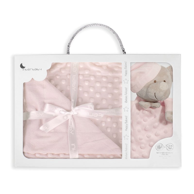 Conjunto Manta y Doudou (27x37x5 - Rosa)