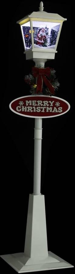 Luz de Navidad VIDAXL Farola de Navidad con Papá Noel 180 Cm Led (PVC - Blanco)