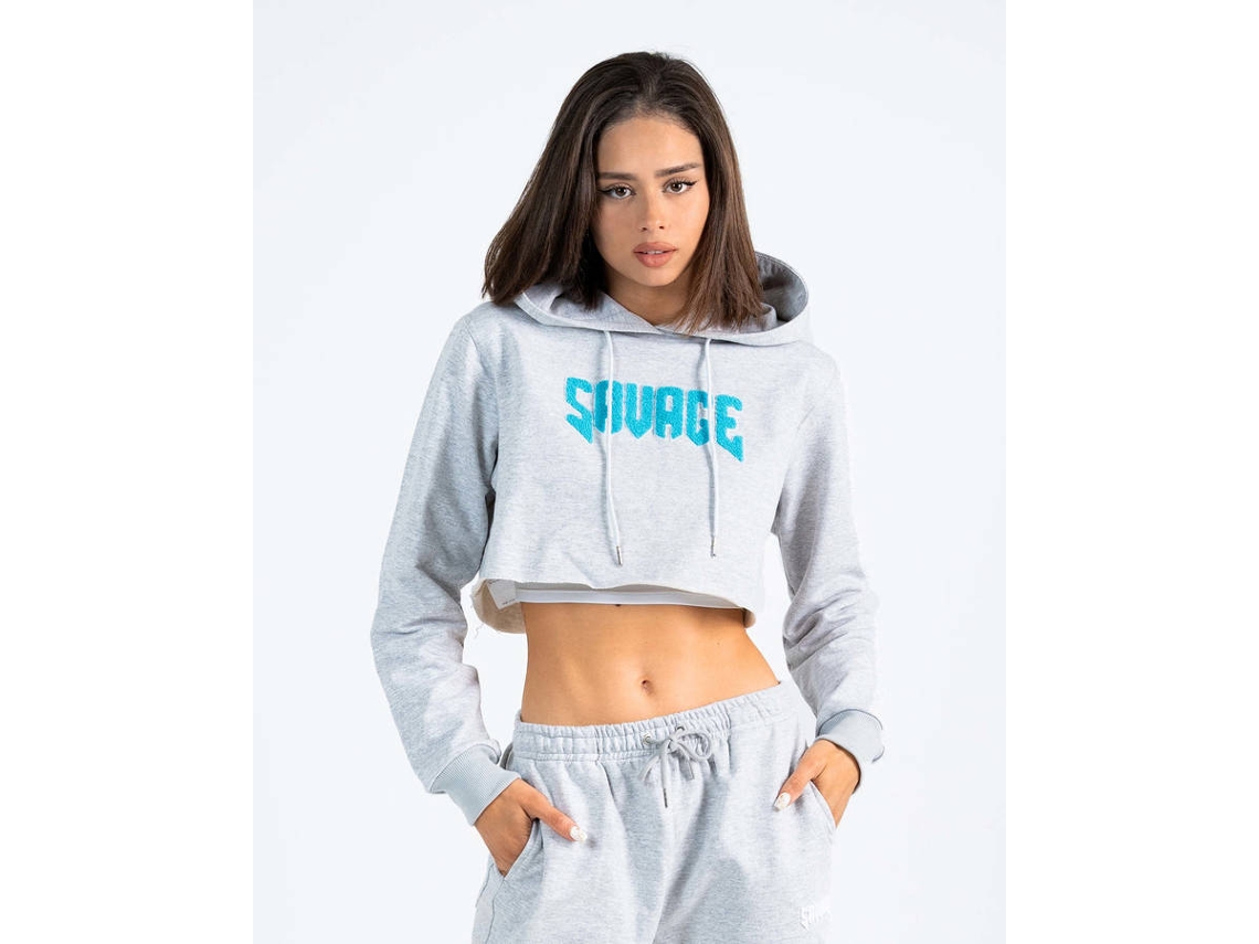 Sudadera Basica SAVAGE con Capucha Algodon Mujer XS Gris Worten.es