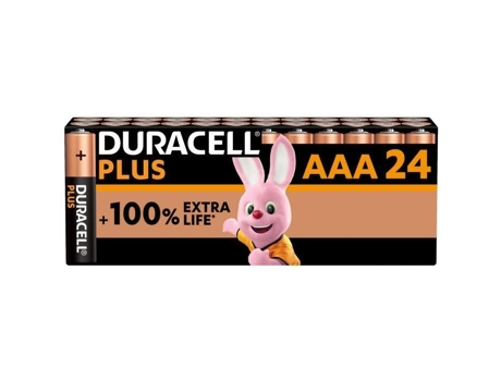 Pilas Alcalinas AAA DURACELL Plus 1.5V LR03 MN2400 Paquete con 24