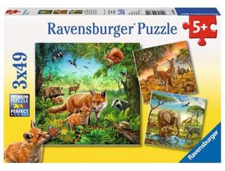 Puzzle RAVENSBURGER Puzle de figuras 147 pieza(s) Animales