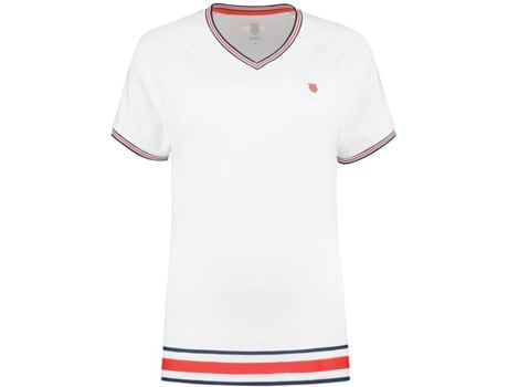 Camiseta de Mujer para Tenis K-SWISS Heritage Tenis Poliéster Blanco (2XS)