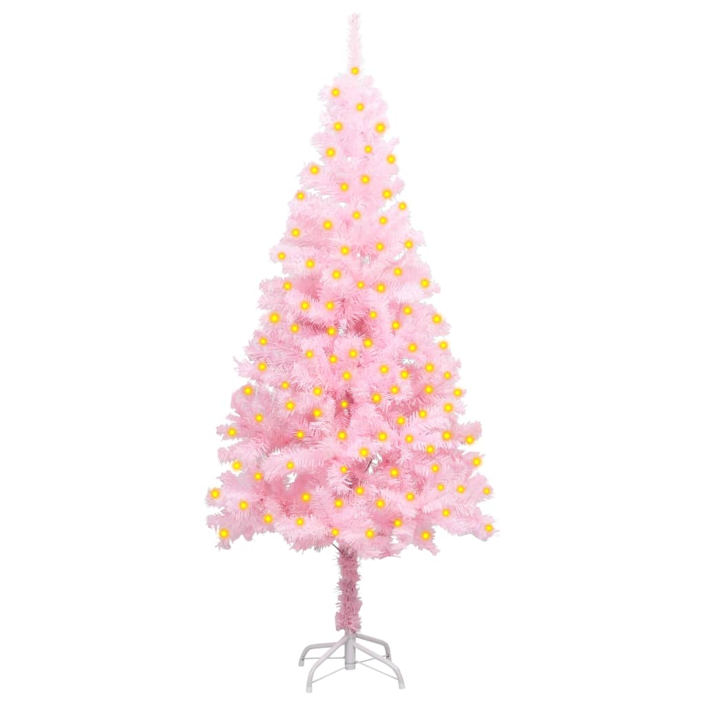 De Navidad Artificial con led y soporte rosa pvc 150 cm vidaxl luces 75x15