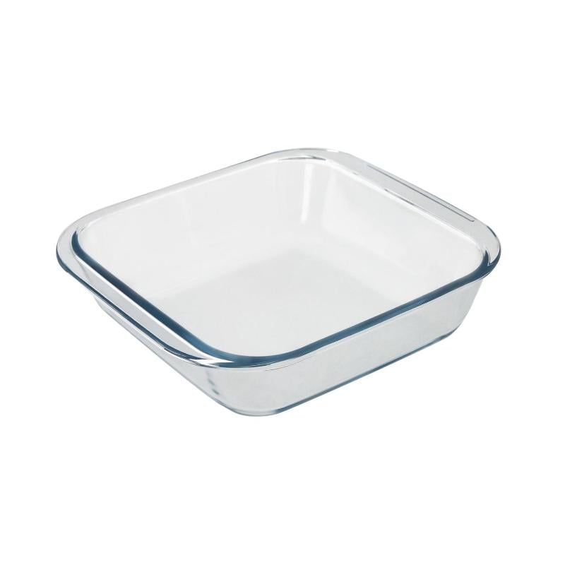 Fuente horno cristal borosilicato cuadrada 1,1litros. 18x18 cm. ideal meclas, ensaladas, postres, cocina, resposteria. libre bpa