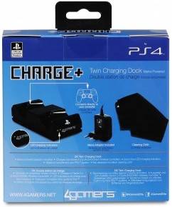 Cargador de Mandos + Paño de limpieza Twin Charger (PS4 - Negro)