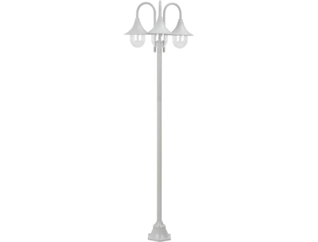 Farolas De Vidaxl con 3 luces aluminio e27 220 cm blanca iluminación patio pie 4 60