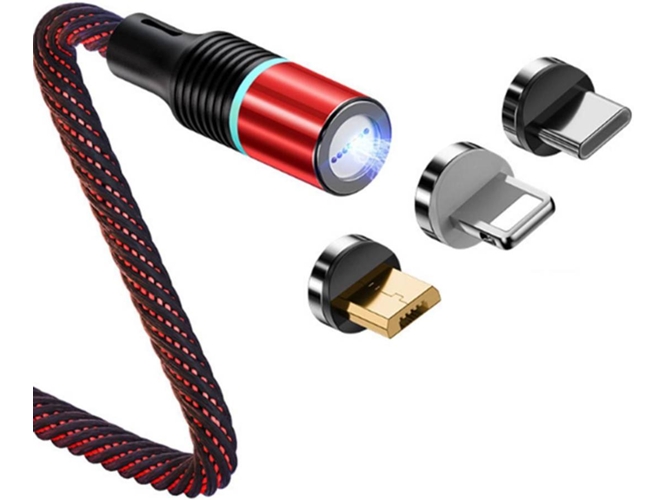 Cable USB WJS Fast Charge (2 m - Rojo)