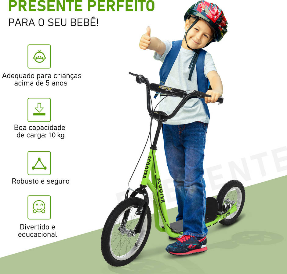 Patinete HOMCOM 371-019GN Verde (135 x 58 x 94 cm)