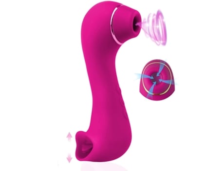 Vibrador femenino lamedor de doble extremo en modo 10 (rosa) VEANXIN