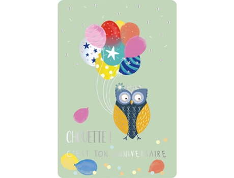 Tarjeta doble KIUB Des Plumes Et Des Fleurs Anniversaire