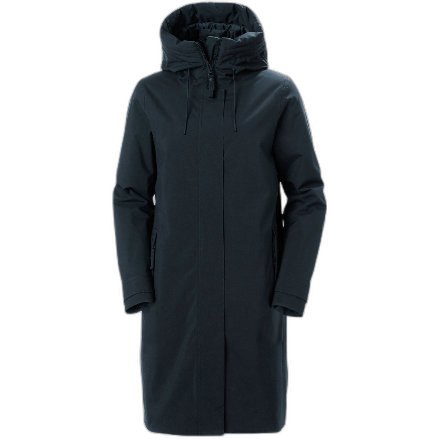 Abrigo Helly Hansen mujer azul chaqueta larga de invierno para impermeable resistente al viento transpirable aislada