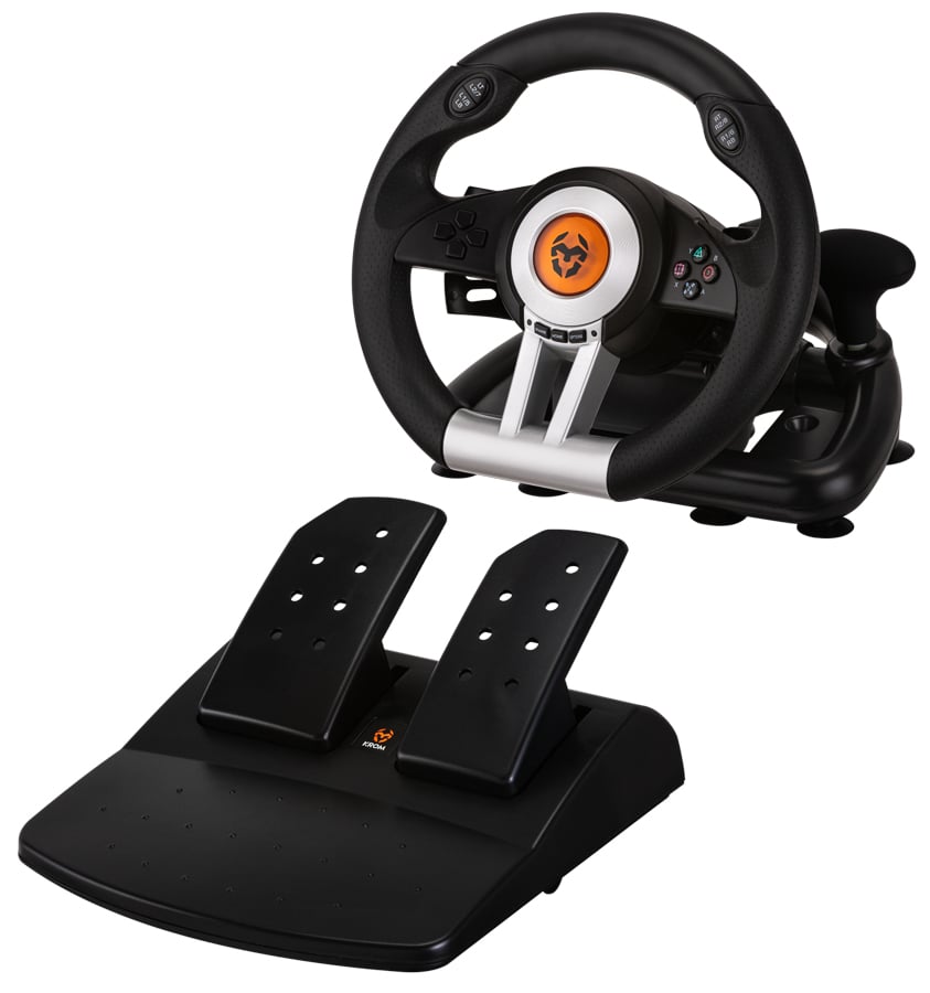 Volante + Pedales KROM K-Wheel (Multiplataforma - Negro)