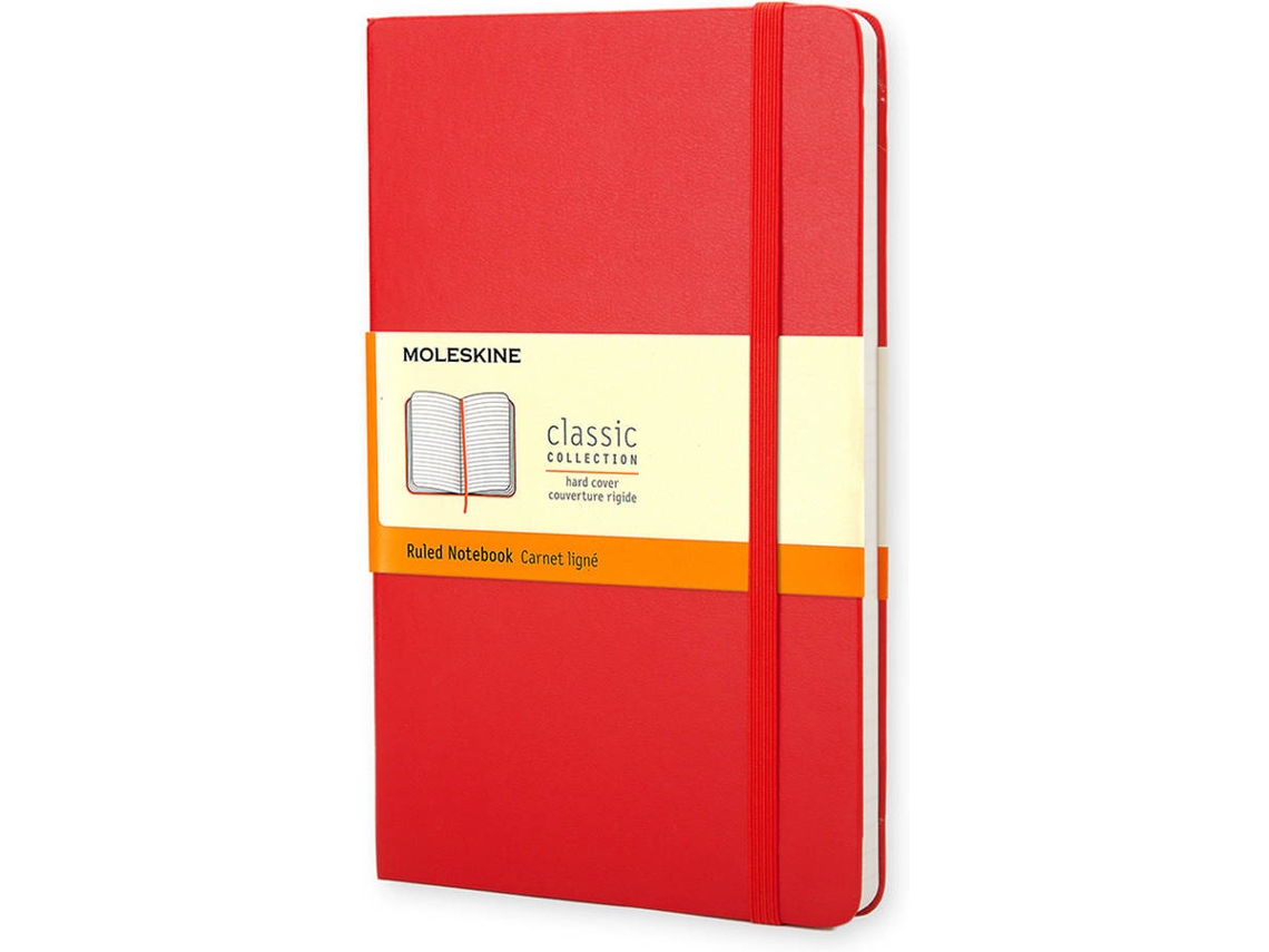 Cuaderno MOLESKINE Hardcover Rojo Rayas Pequeño