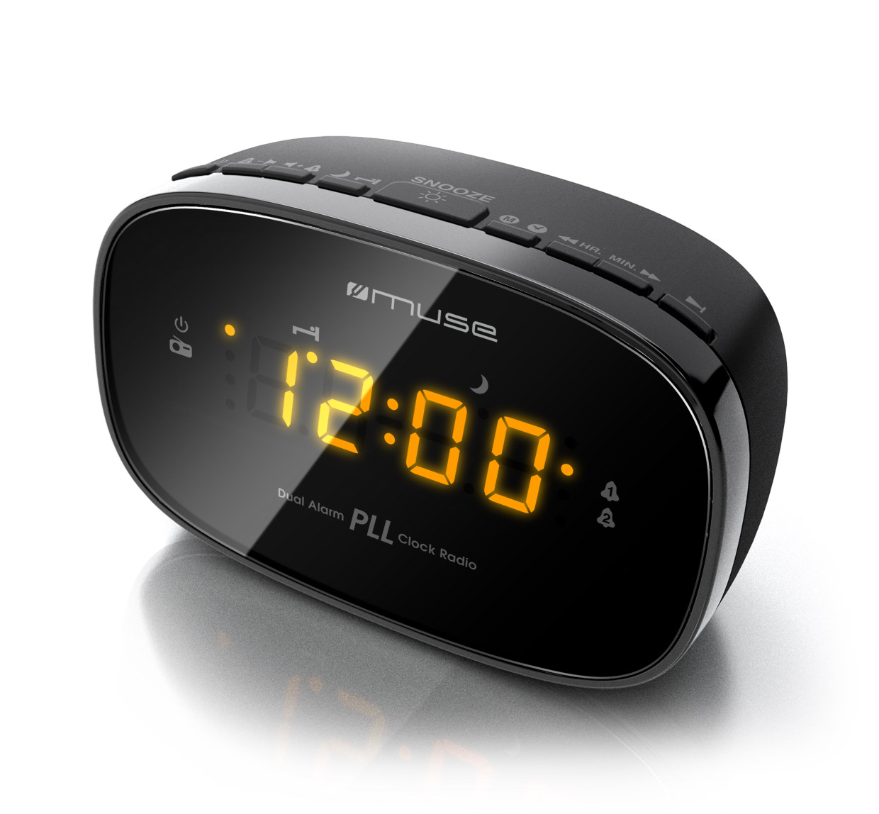 Radio Despertador MUSE M-150 CR (Negro - Digital - FM - Corriente - Alarma Doble - Función Snooze)