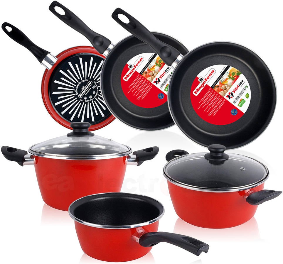 Bateria de Cocina 5 Piezas y Set Juego 3 Sartenes MAGEFESA 18-20-24cm