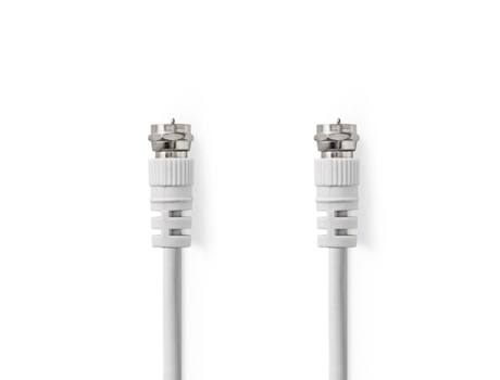 NEDIS Cable Satélite Y Antena F Macho F Macho Niquelado 75 Ohm Doble Armadura 2.00 M Redondo Pvc Caja Blanca