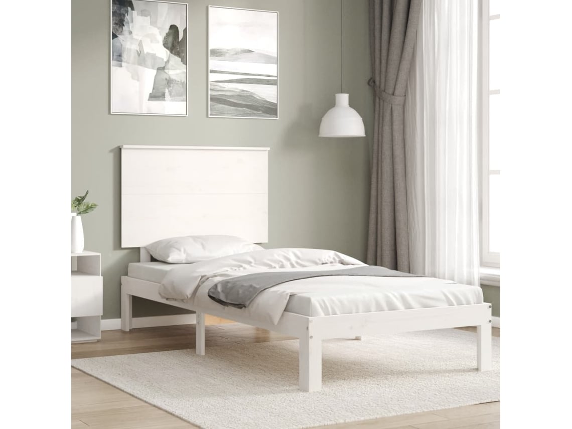 Maison Exclusive Estructura de cama madera contrachapada blanca