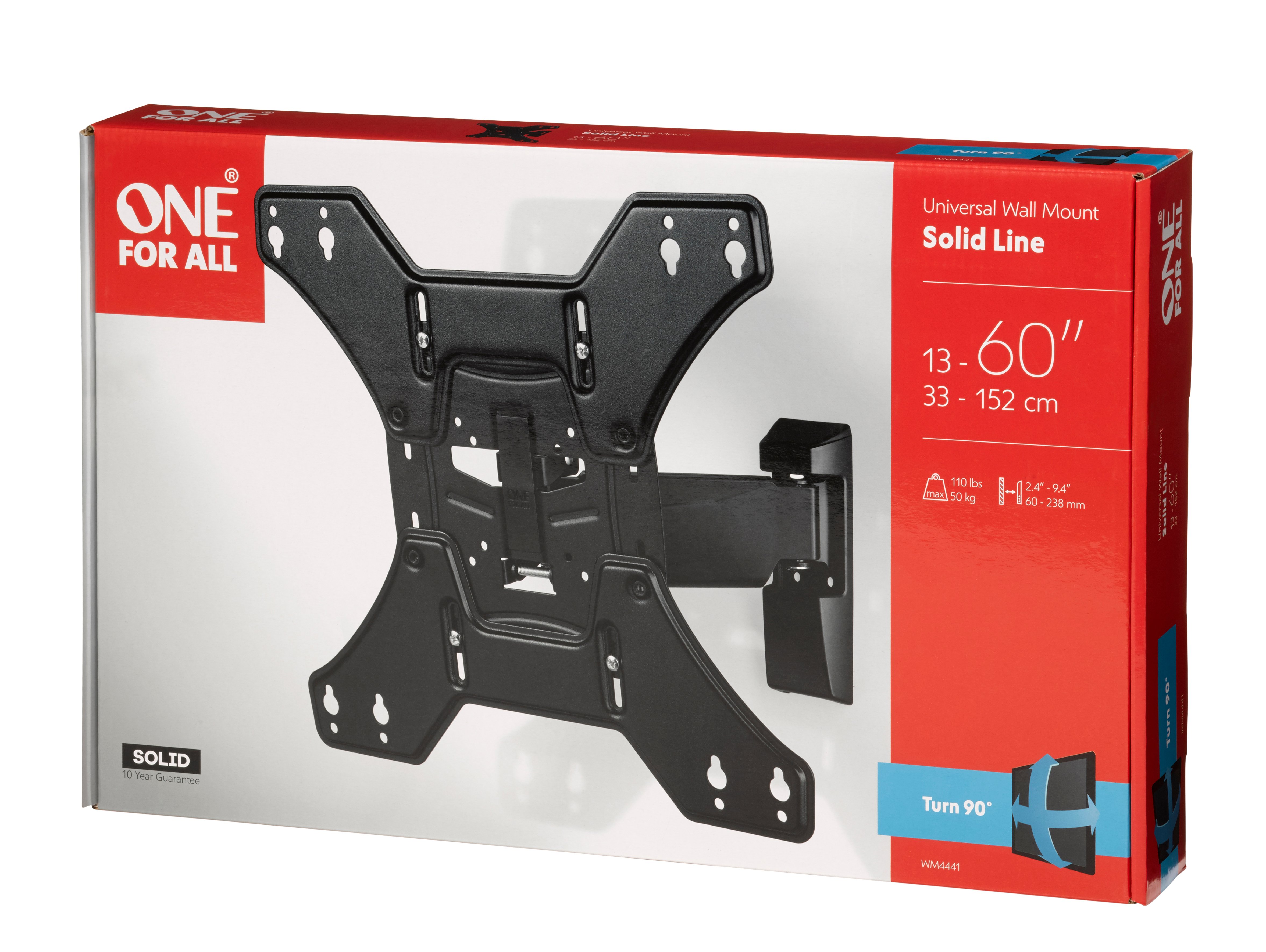 Soporte de TV ONE FOR ALL WM 4441 (Ajustable - 13'' a 60'' - Hasta 50 kg)