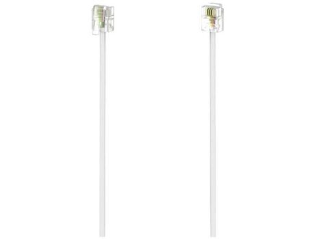 Cable de Telefone Analógico Conexão [1X Rj11 Macho 6P4C 1X Rj11 Macho 6P4C] 15 M HAMA Blanco