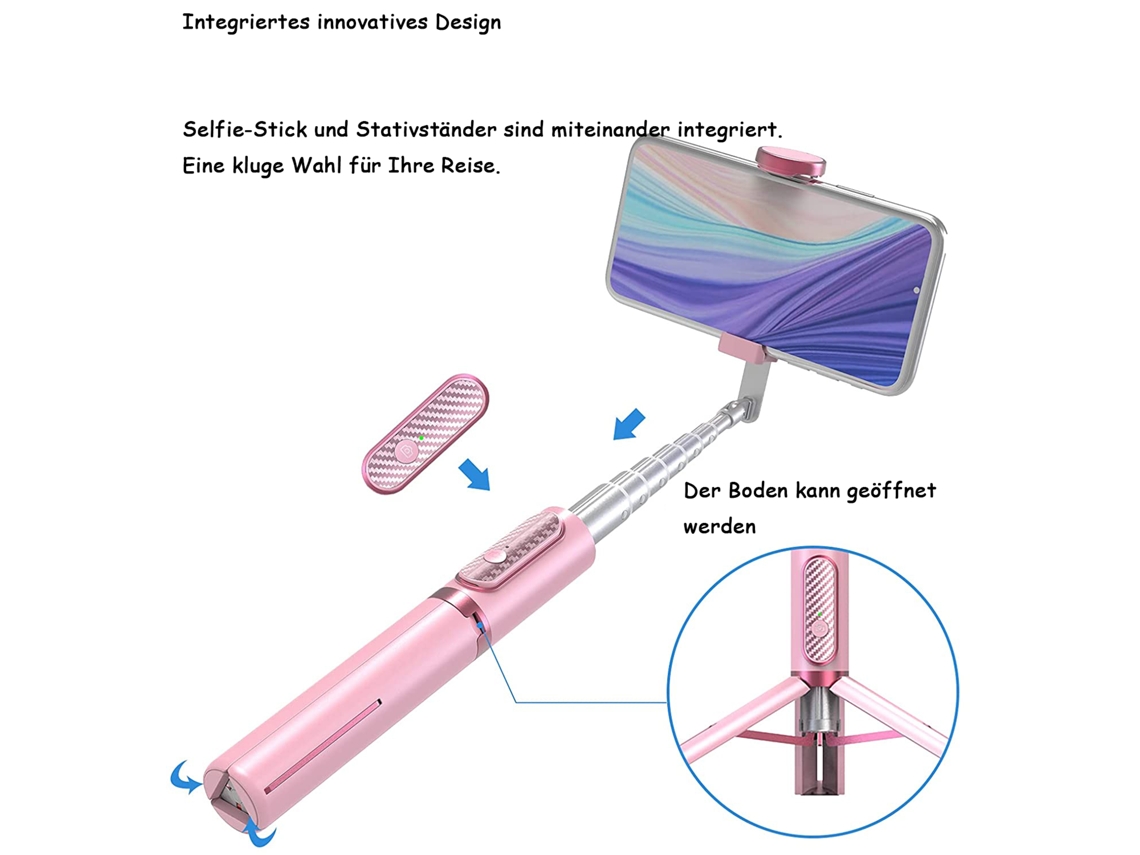 Soporte Teléfono Móvil Selfie Stick Trípode Aluminio Ligero Multifuncional  Expandible con Control Remoto y Rotación de 270° Mini Trípode para  iPhone/Android