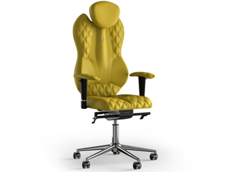 Silla de Oficina KULIK SYSTEM Grand Stitching PU Cuero (Amarelo -130x50x50cm)